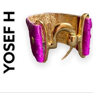 YOSEF H Jumbo Italian python shark tooth bracelet